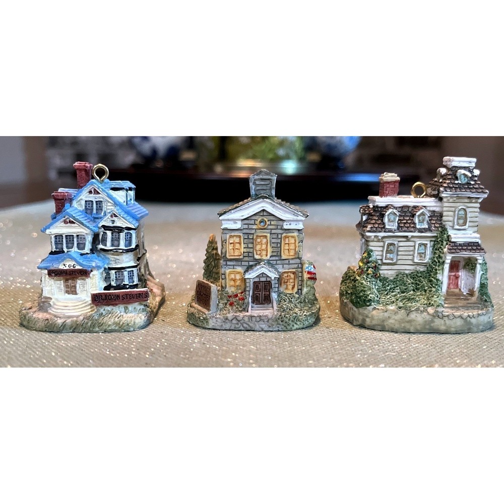 Liberty Falls Lot Of 3 Ornaments~Clemens School~Dubois Mansion~Dr Steven's~90s